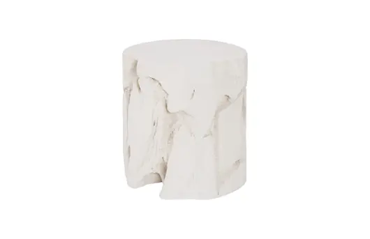 Slice Stool, Round, White Stone by PHILLIPS COLLECTION
