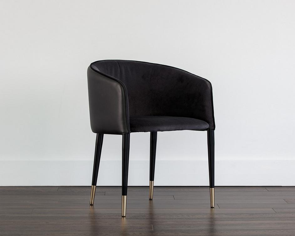 Asher Dining Chair - Abbington Black / Napa Black by Sunpan
