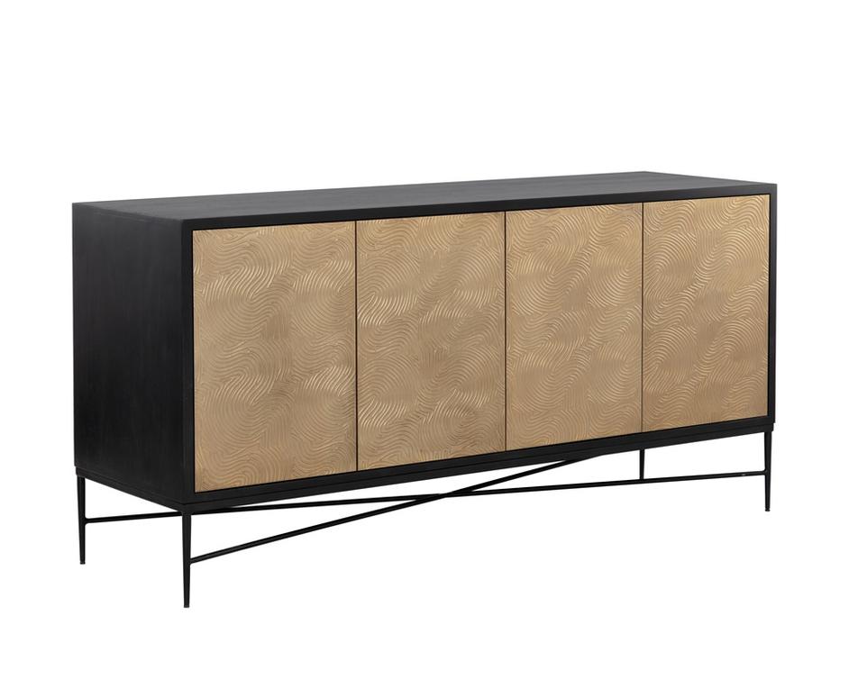 ALGARVE SIDEBOARD - BLACK / CHAMPAGNE GOLD by Sunpan