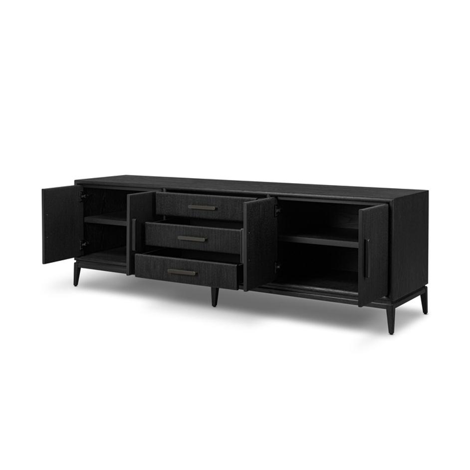 Rosenell Media Console - Black Paper Cord by Four Hands