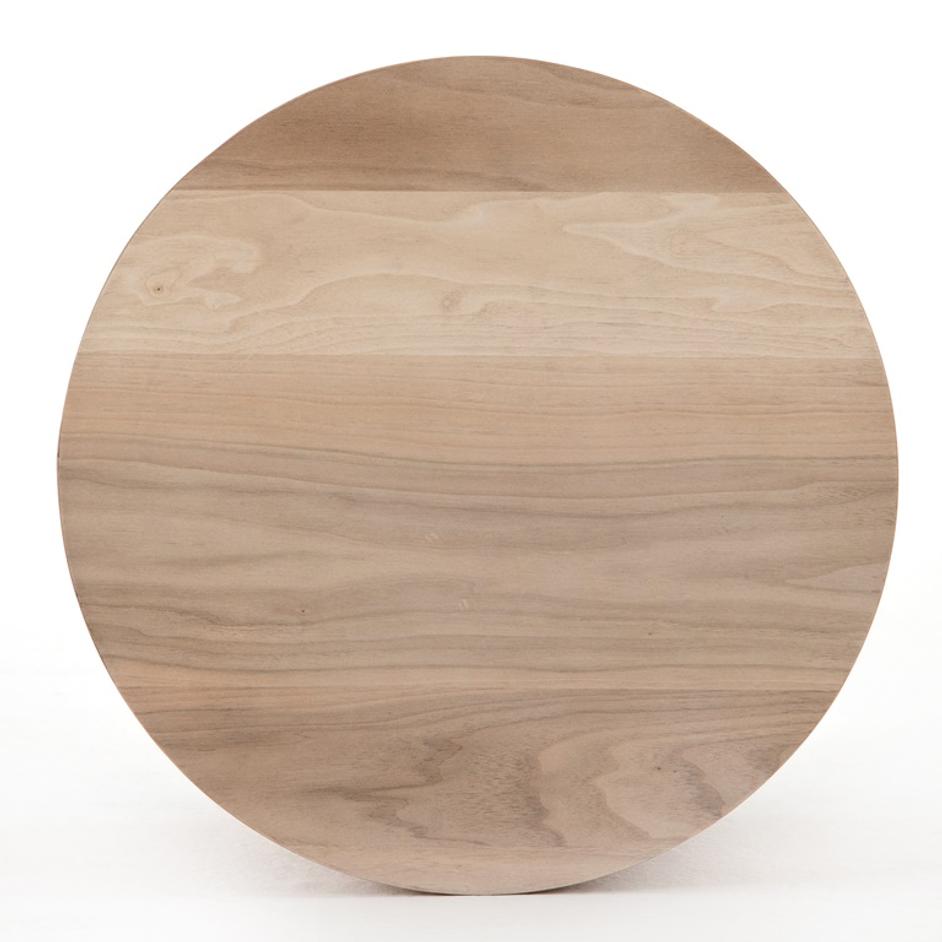 Hudson Round End Table-Ashen Walnut by FOUR HANDS