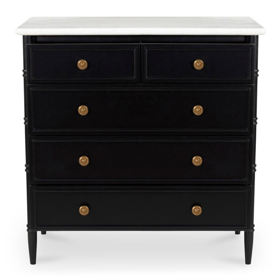 Eleanor 5 Drawer Chest Black by Moes Home