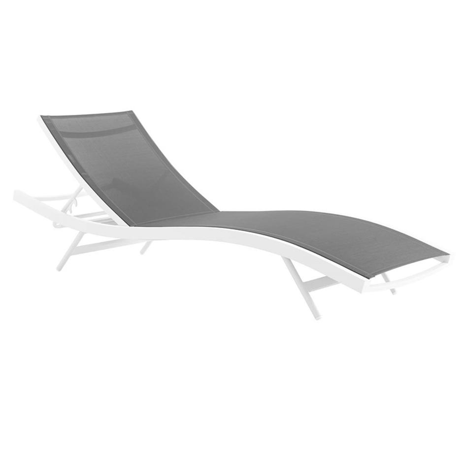 Lorette Outdoor Patio Mesh Chaise Lounge Set Of 2 In White Gray by Modway Furniture