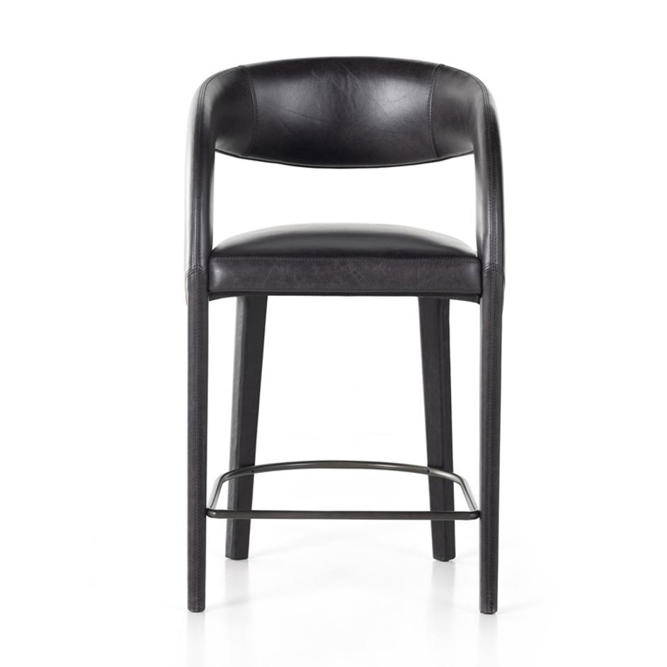 Hawkins Stool In Sonoma Black In Counter by FOUR HANDS