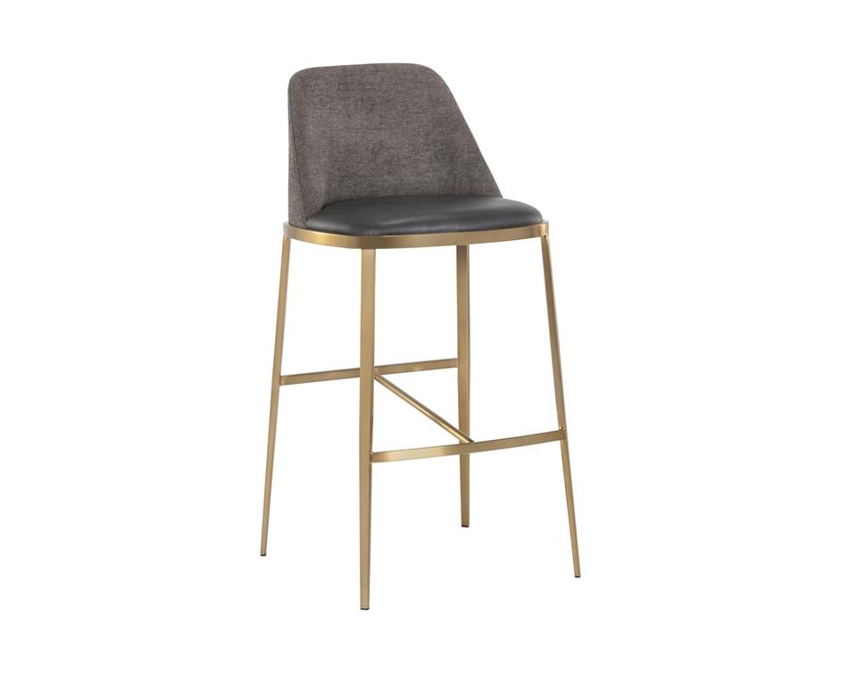 DOVER BARSTOOL - BRAVO PORTABELLA / SPARROW GREY by Sunpan