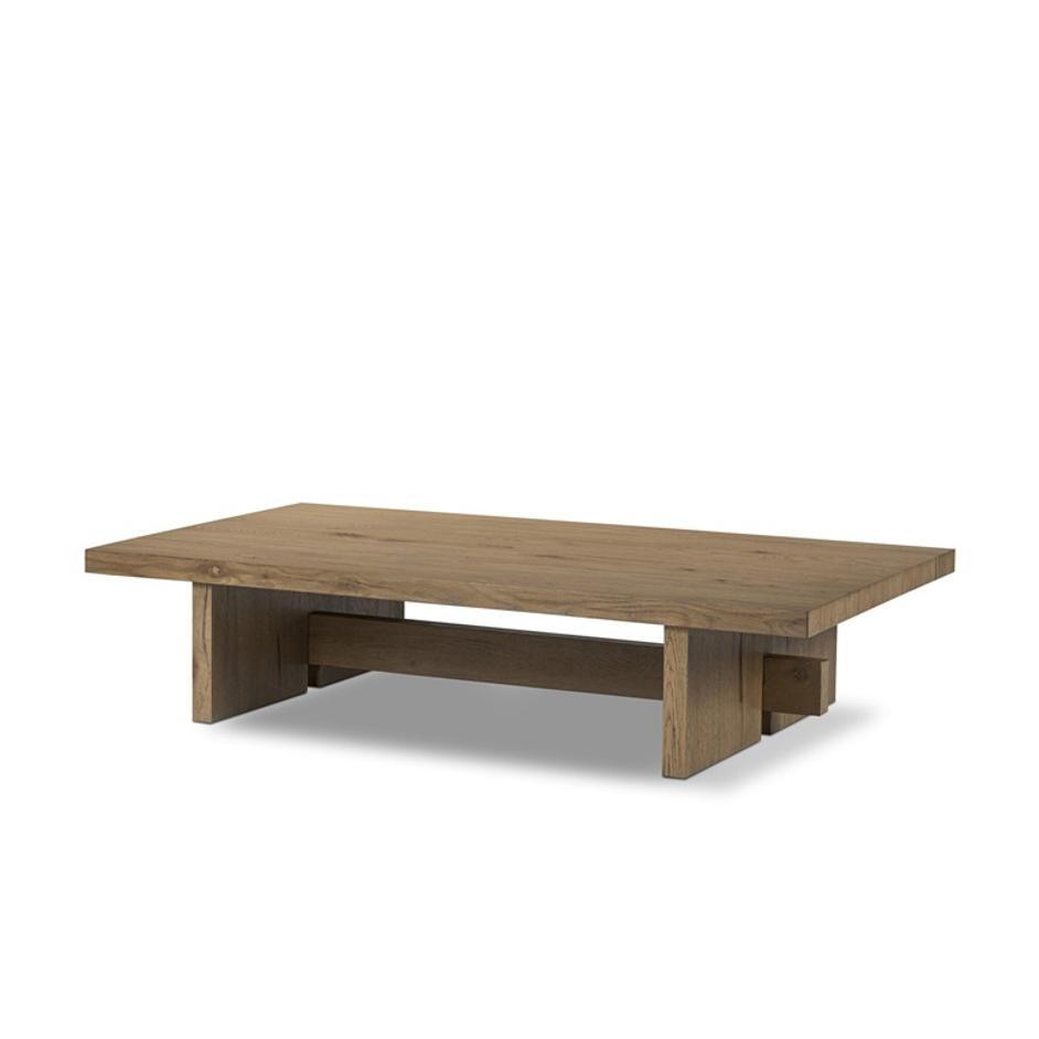 Isaac Coffee Table In Rubbed Light Oak Veneer by Four Hands