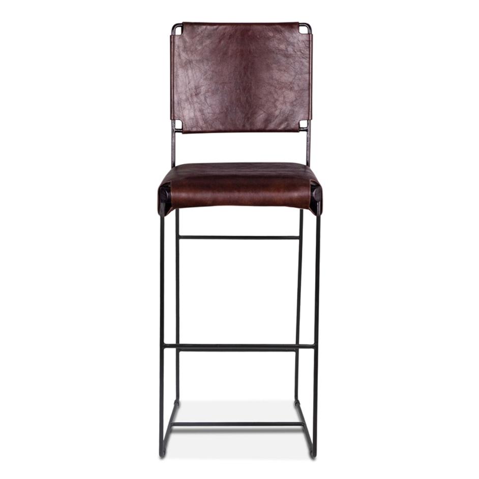 New York Bar Chair Chocolate Leather by Home Trends & Design