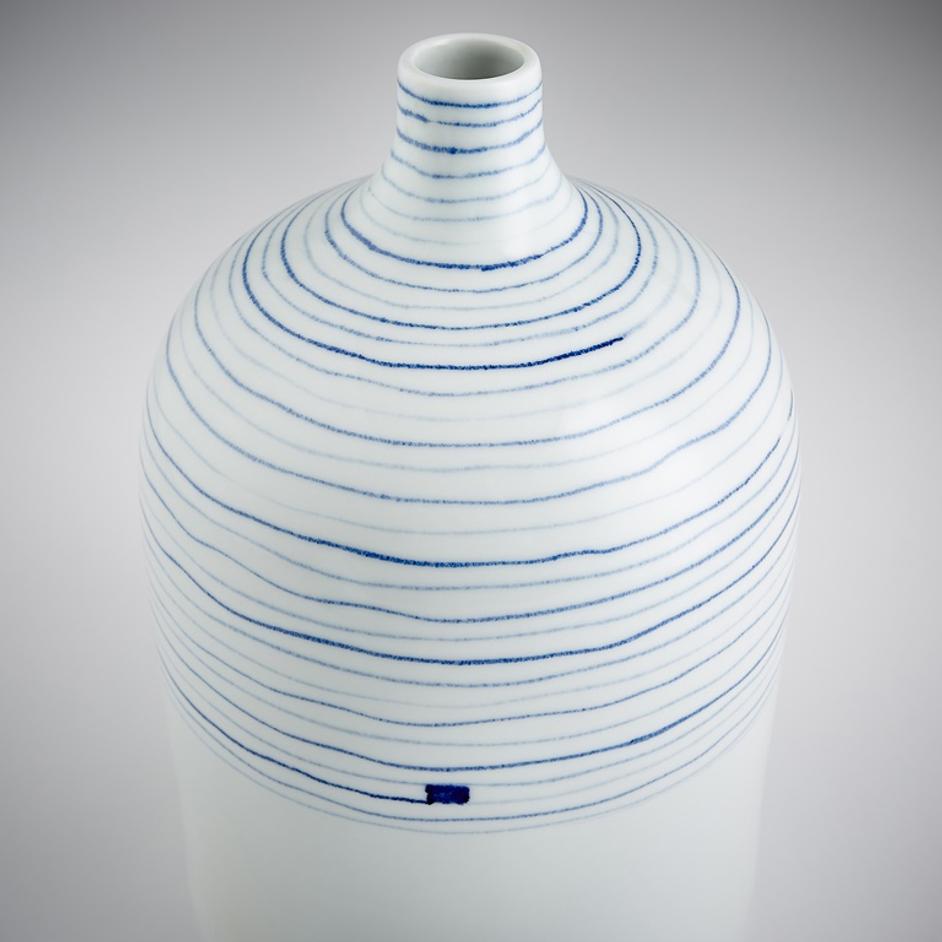 Whirlpool Vase in Blue and White by Cyan Design