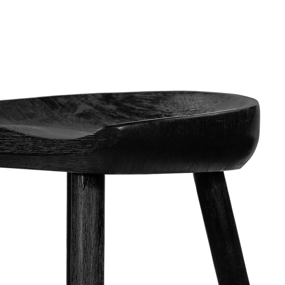 Barrett Stool In Matte Black Parawd In Counter by FOUR HANDS