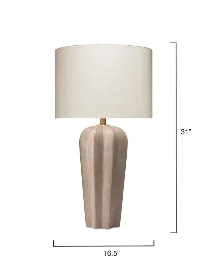 Regal Cement Table Lamp with Linen Shade by Jamie Young