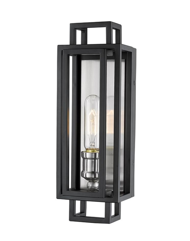 Titania 1 Light Wall Sconce in Black + Brushed Nickel Finish by Z-Lite