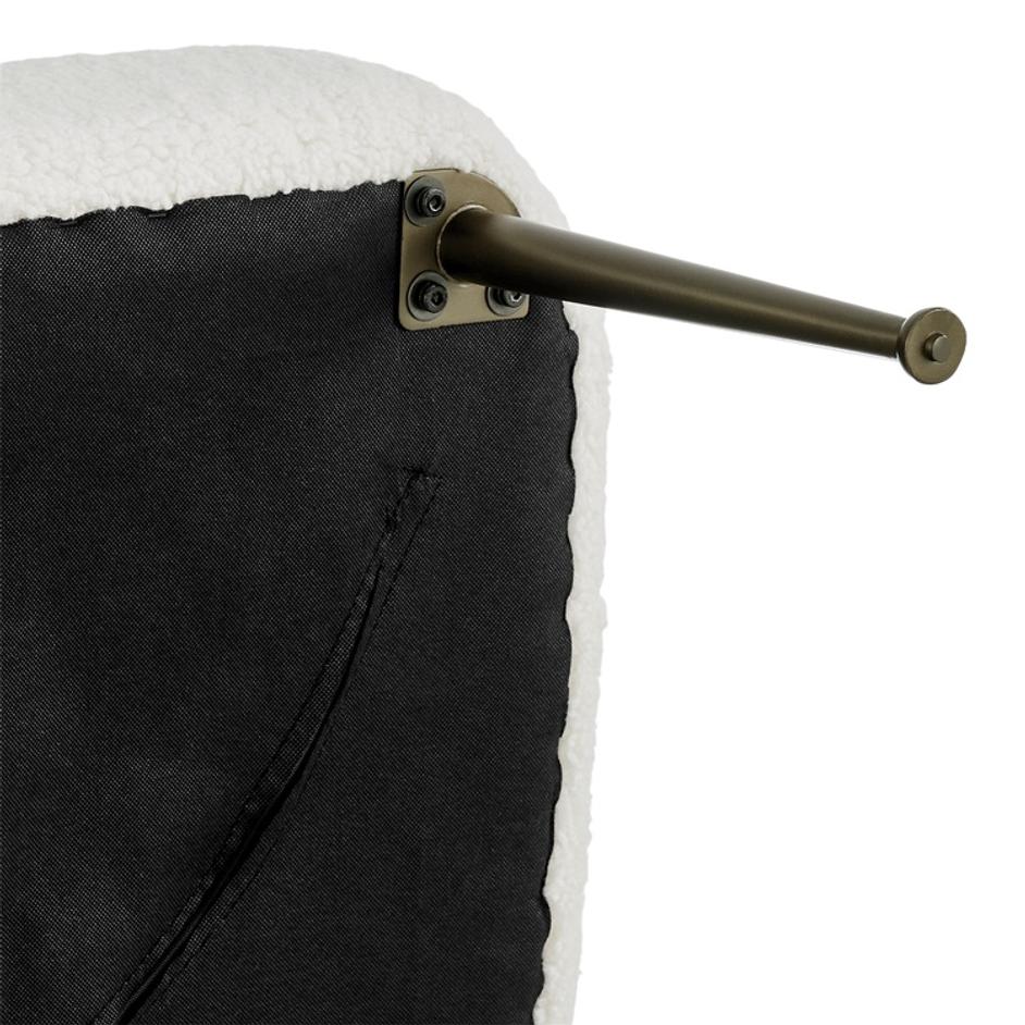 Zerline KD Faux Shearling Accent Chair, Shearling Beige by New Pacific Direct