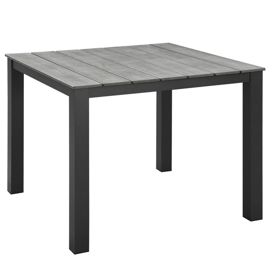 Vermont 40" Outdoor Patio Dining Table In Brown Gray by Modway Furniture