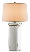 Sailaway Table Lamp In White Distress Crackle & Natural & Emery Rust by Currey & Company