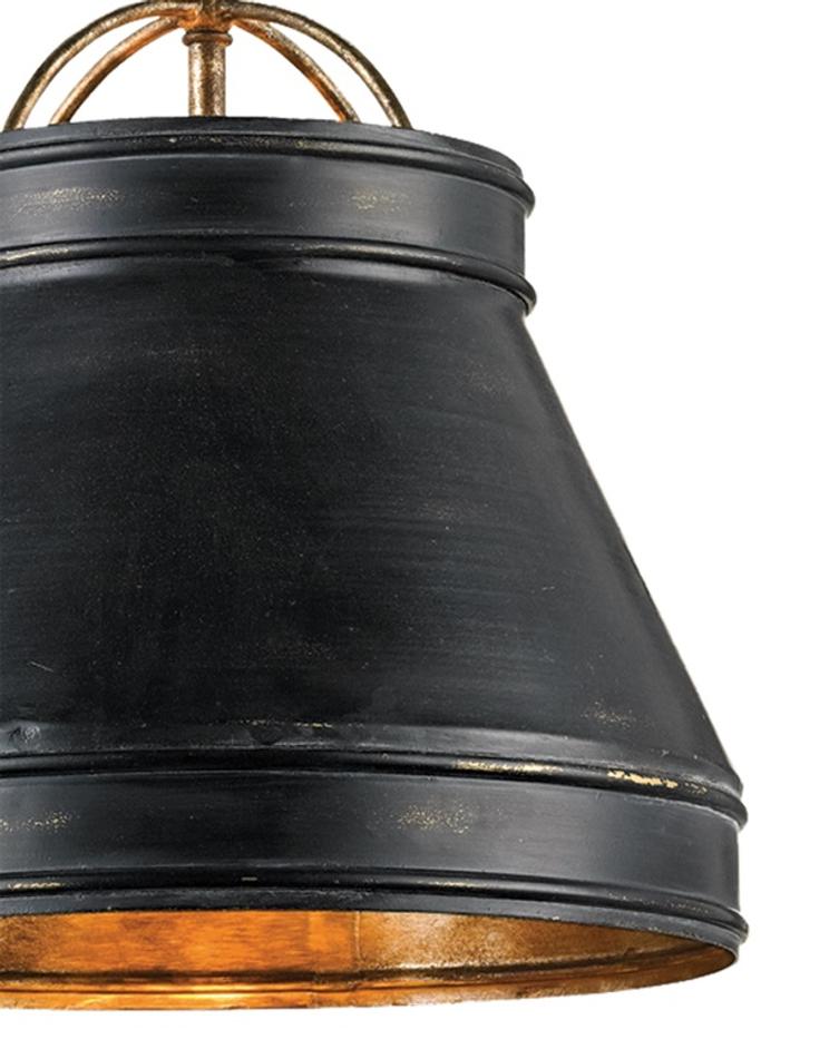 Lumley Black Pendant In French Black & Pyrite Bronze by Currey & Company