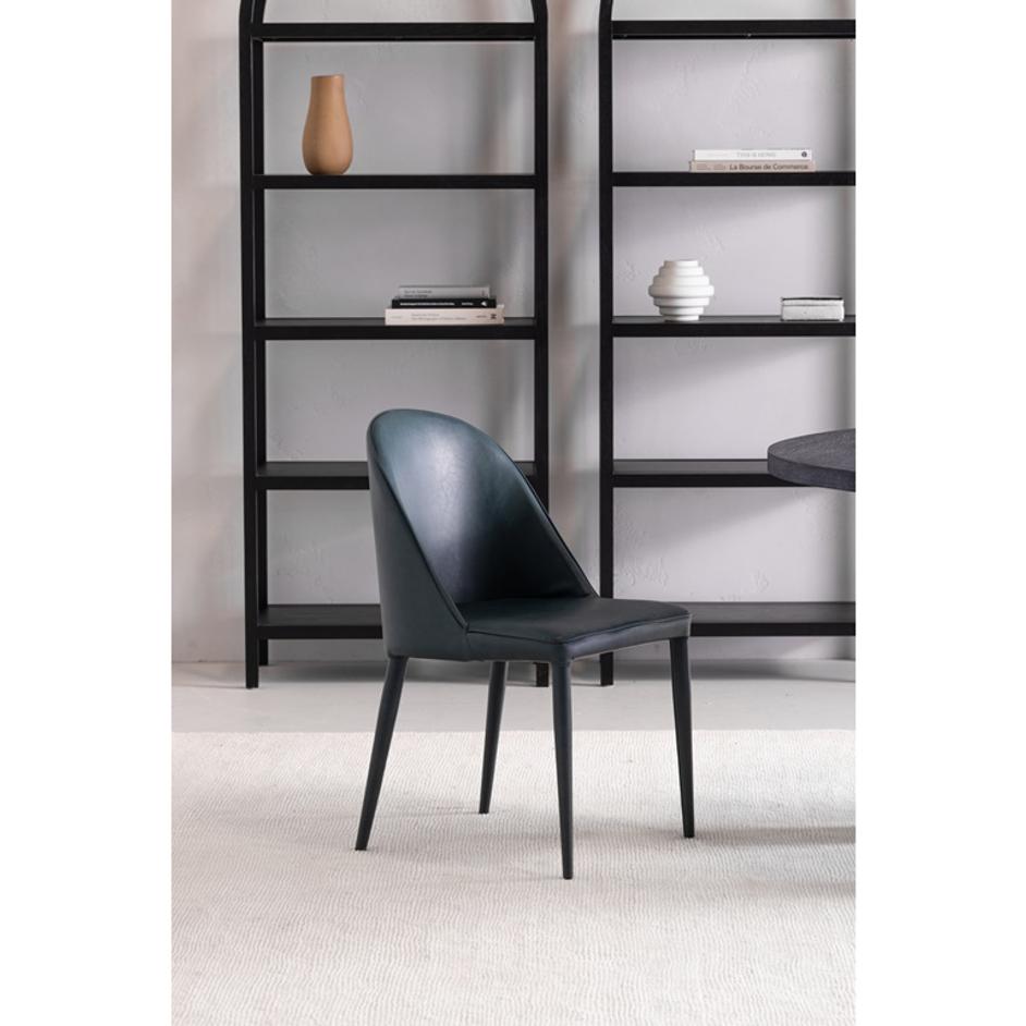 BURTON DINING CHAIR DARK TEAL VEGAN LEATHER-M2 by Moes Home