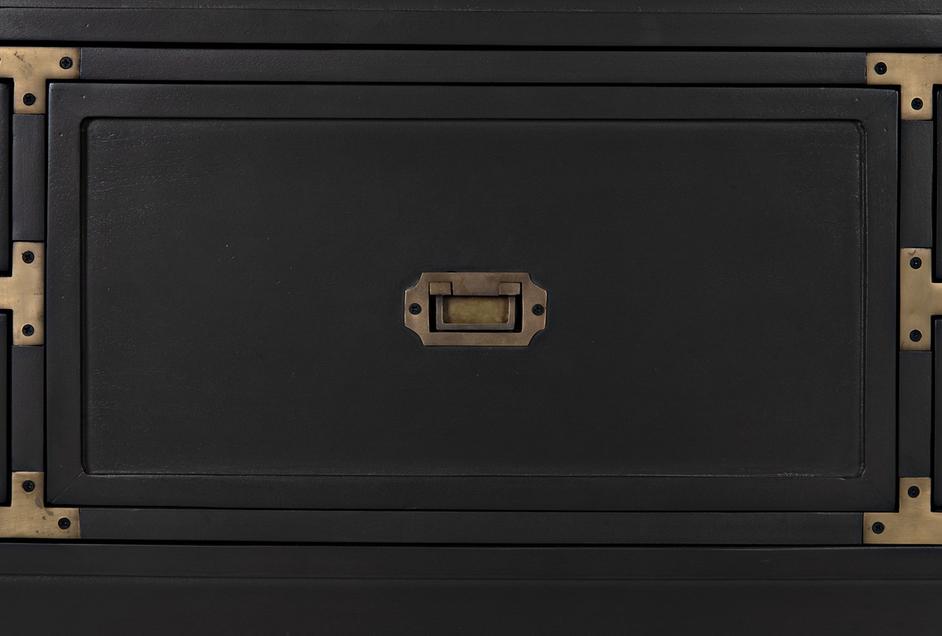 Charles Chest in Pale Mahogany with Brass Handles by Noir Furniture