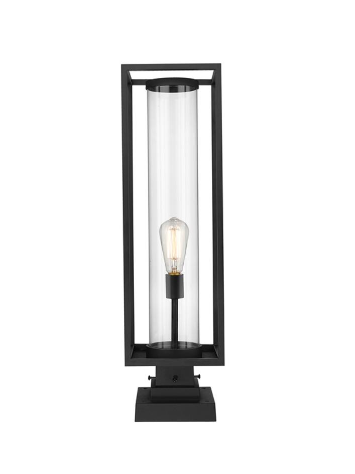 Dunbroch 1 Light Outdoor Pier Mounted Fixture in Black Finish by Z-Lite