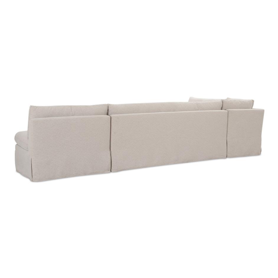 Fable Slipcover Dining Banquette L-Shape Beige 139.5In by Moes Home
