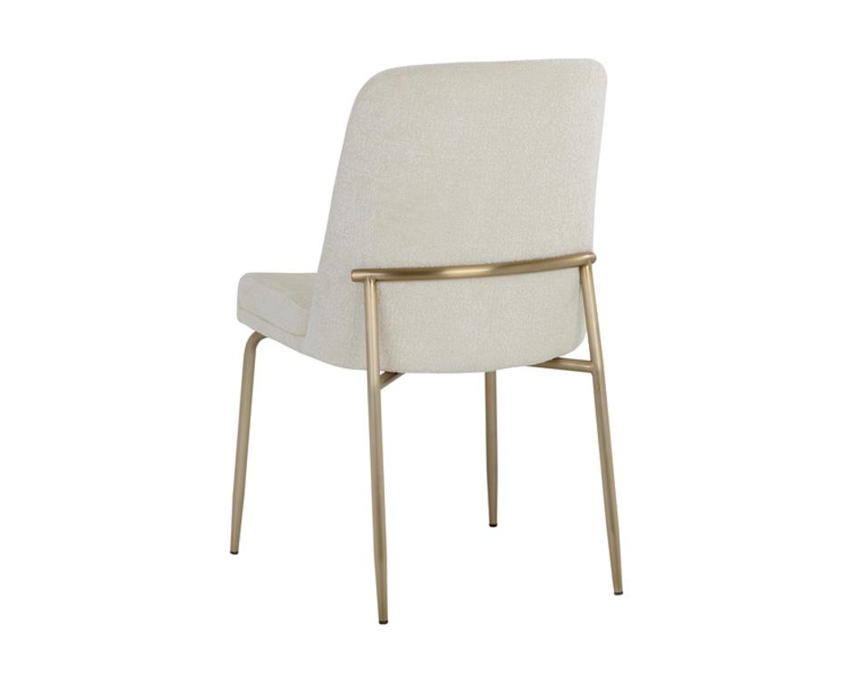 ZEKE DINING CHAIR - ANTIQUE BRASS - BERGEN IVORY by Sunpan