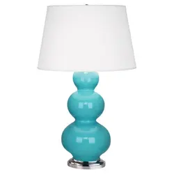 Egg Blue Triple Gourd Table Lamp by Robert Abbey