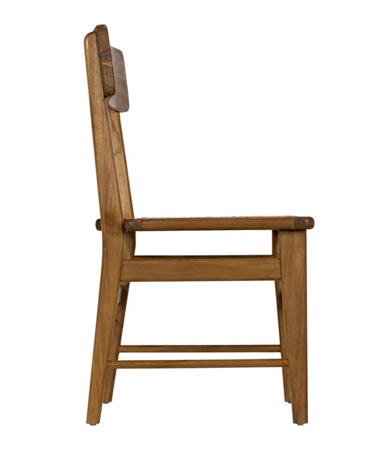 Comet Teak and Caning Chair with Clear Coat Gloss Finish by Noir Furniture