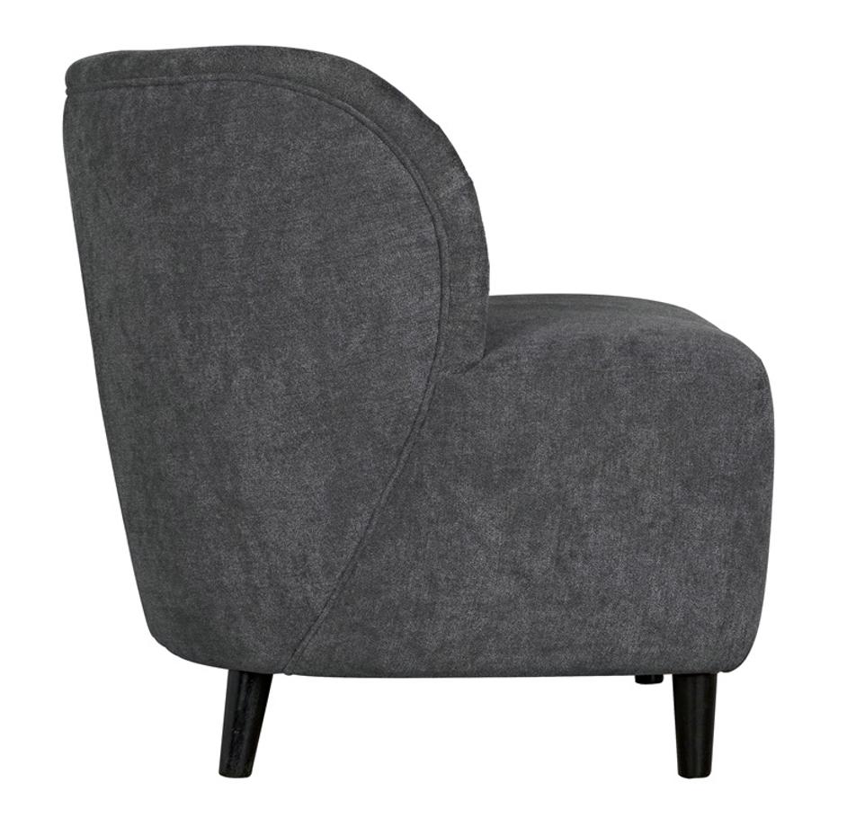 Laffont Sungkai/Mindi Chair in Charcoal Black with Ocean Grey Fabric by Noir Furniture