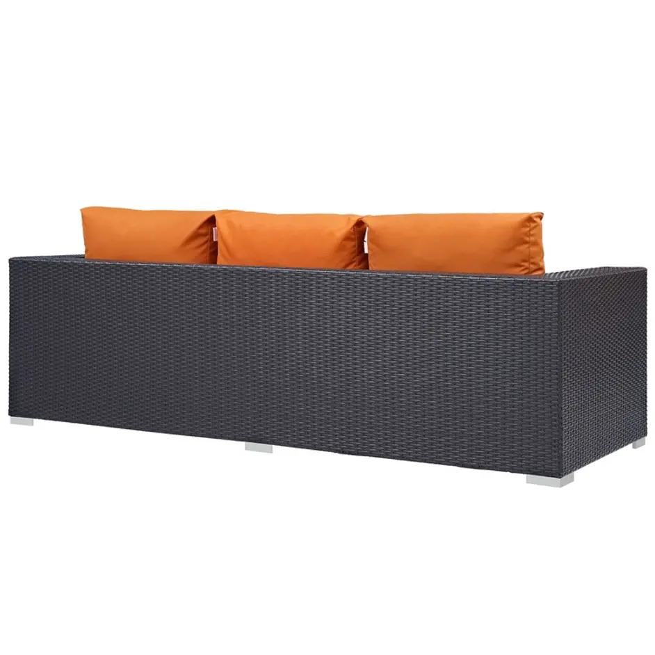 Minerva Outdoor Patio Sofa In Espresso Orange by Modway Furniture