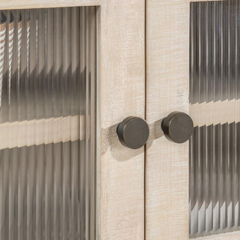 Tenno Reclaimed Wood 4Dr Cabinet White Washed by Classic Home