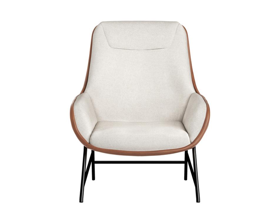 LUCIER LOUNGE CHAIR - BELFAST OATMEAL / BRAVO COGNAC by Sunpan