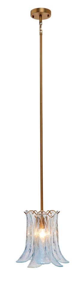 Cala 1-Light Blown Glass Pendant, Blue by Jamie Young