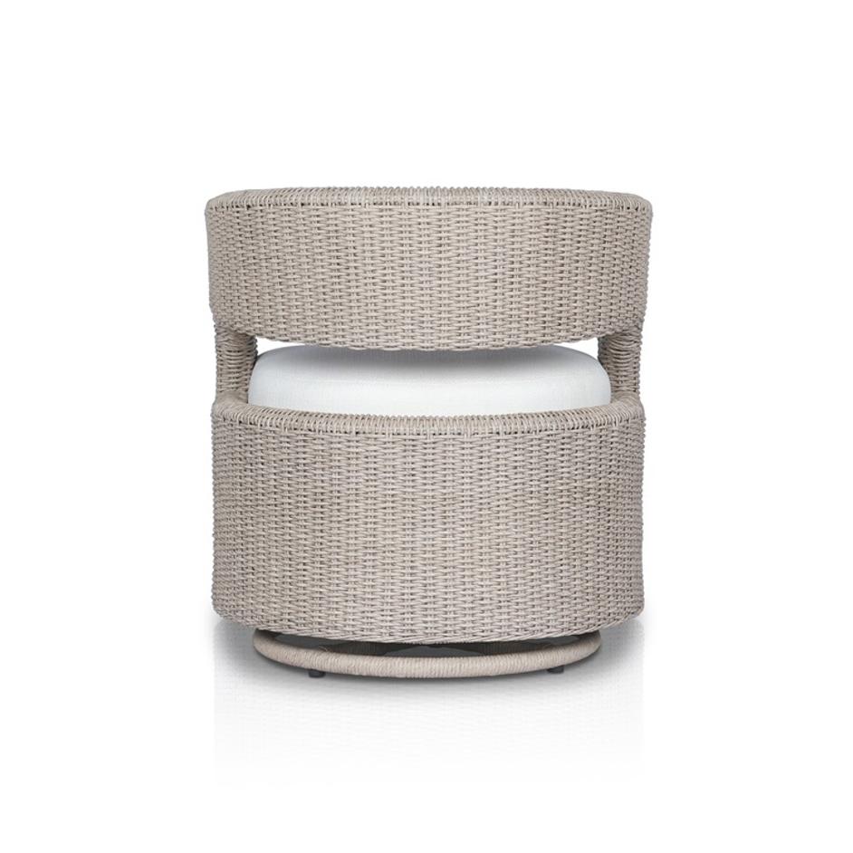 Hawkins Outdoor Swivel Chair in Vintage White by FOUR HANDS