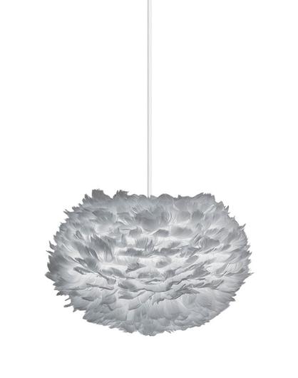 Eos Medium Plug-In Pendant in Grey with White Cord by UMAGE
