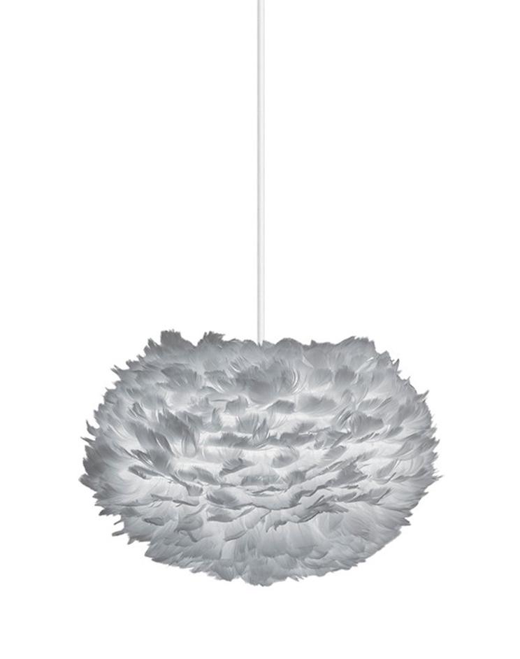 Eos Medium Plug-In Pendant in Grey with White Cord by UMAGE