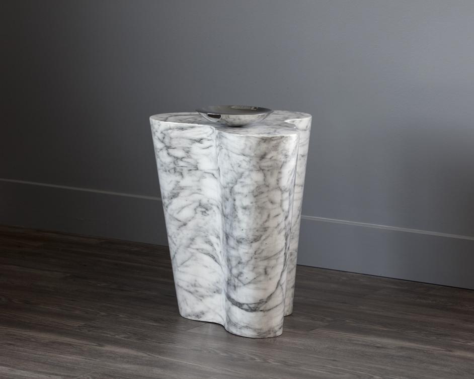 Ava End Table - Large - Marble Look by Sunpan