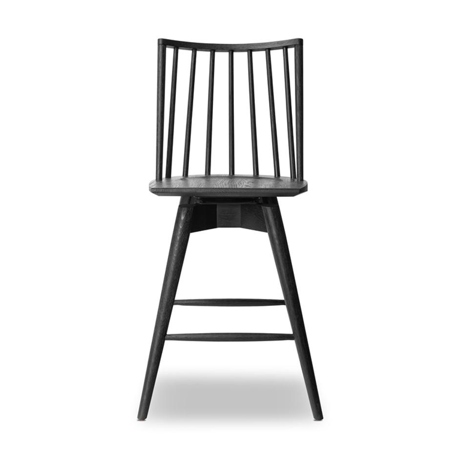 Lewis Swivel Counter Stool in Black Oak by FOUR HANDS