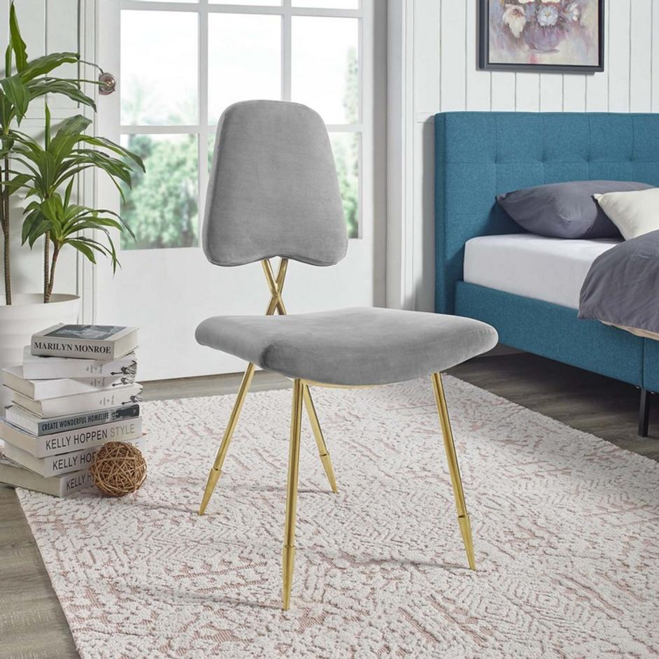 Snyder Performance Velvet Dining Side Chair In Gray by Modway Furniture