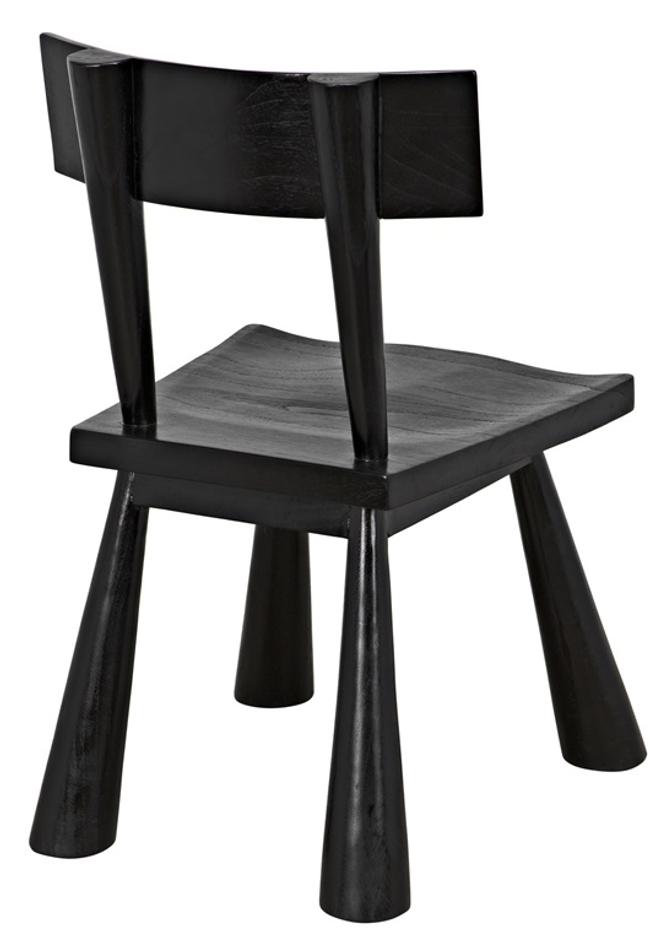 Gilbert Sungkai/Mindi Chair in Charcoal Black by Noir Furniture