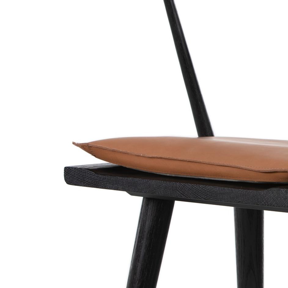 Ripley Stool With Cushion In Black Oak In Bar by FOUR HANDS