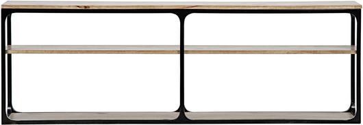 Novie Console, Large, Black Steel with Dark Walnut by Noir Furniture