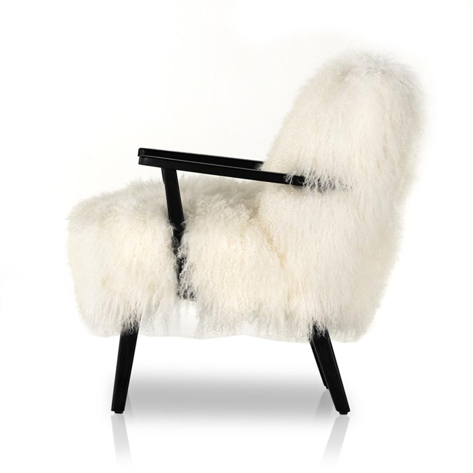 Ashland Armchair In Mongolia Cream Fur by FOUR HANDS