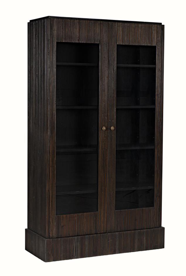 Noho Hutch in Mahogany, Hand-Rubbed Black with Light Brown Accents by Noir Furniture