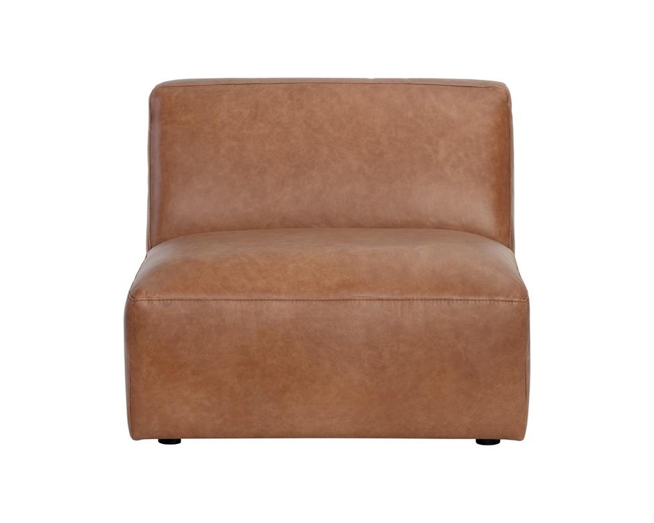 Watson Modular - Armless Chair - Marseille Camel Leather by Sunpan