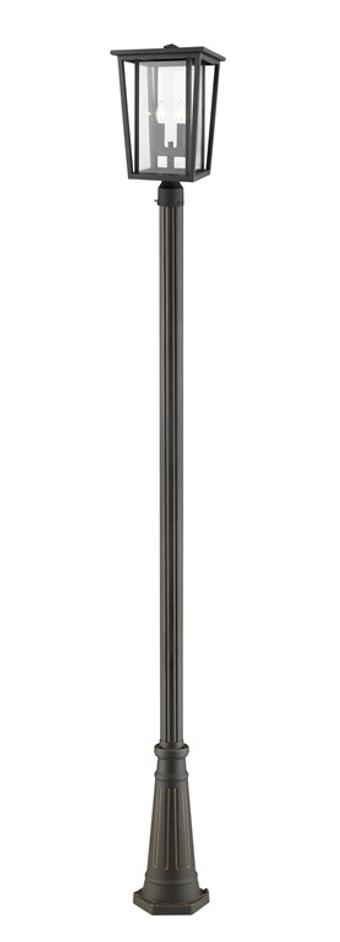 Seoul 2 Light Outdoor Post Mounted Fixture in Oil Rubbed Bronze Finish by Z-Lite