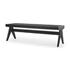 Arvin 59.1L x 17.7W x 18.1H Black Wooden Bench by Mercana