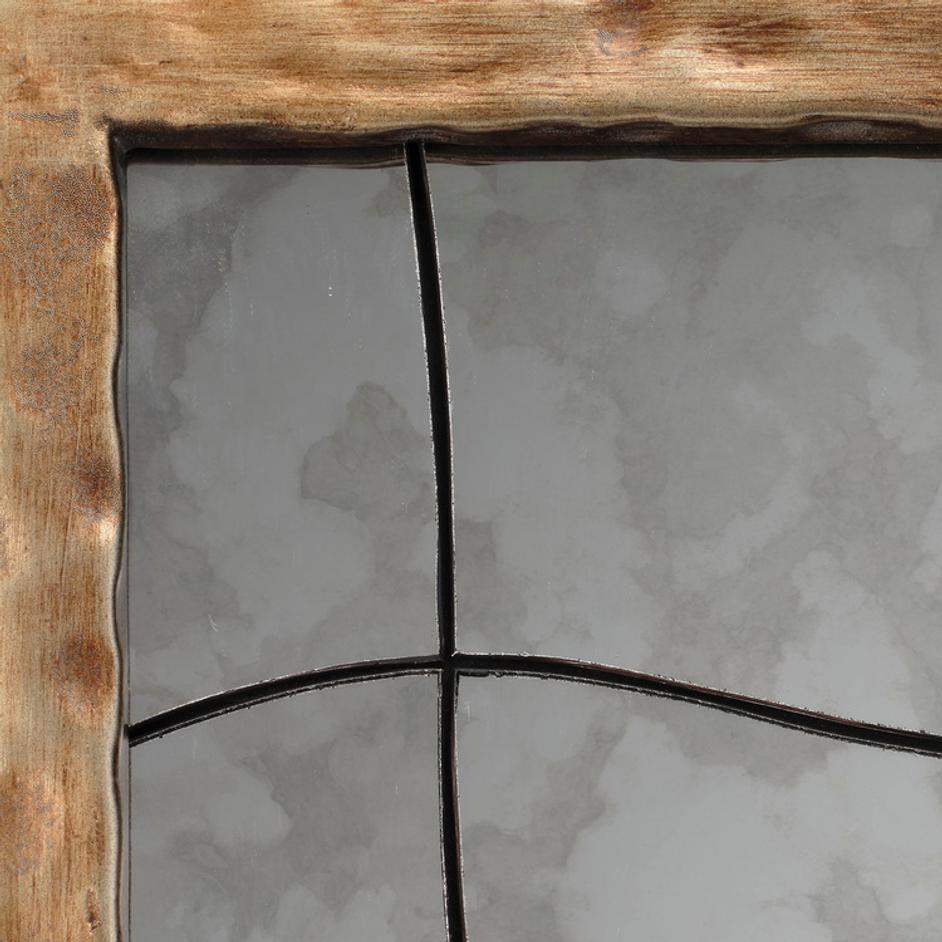 Fractured Hammered Iron Rectangle Wall Mirror by Jamie Young