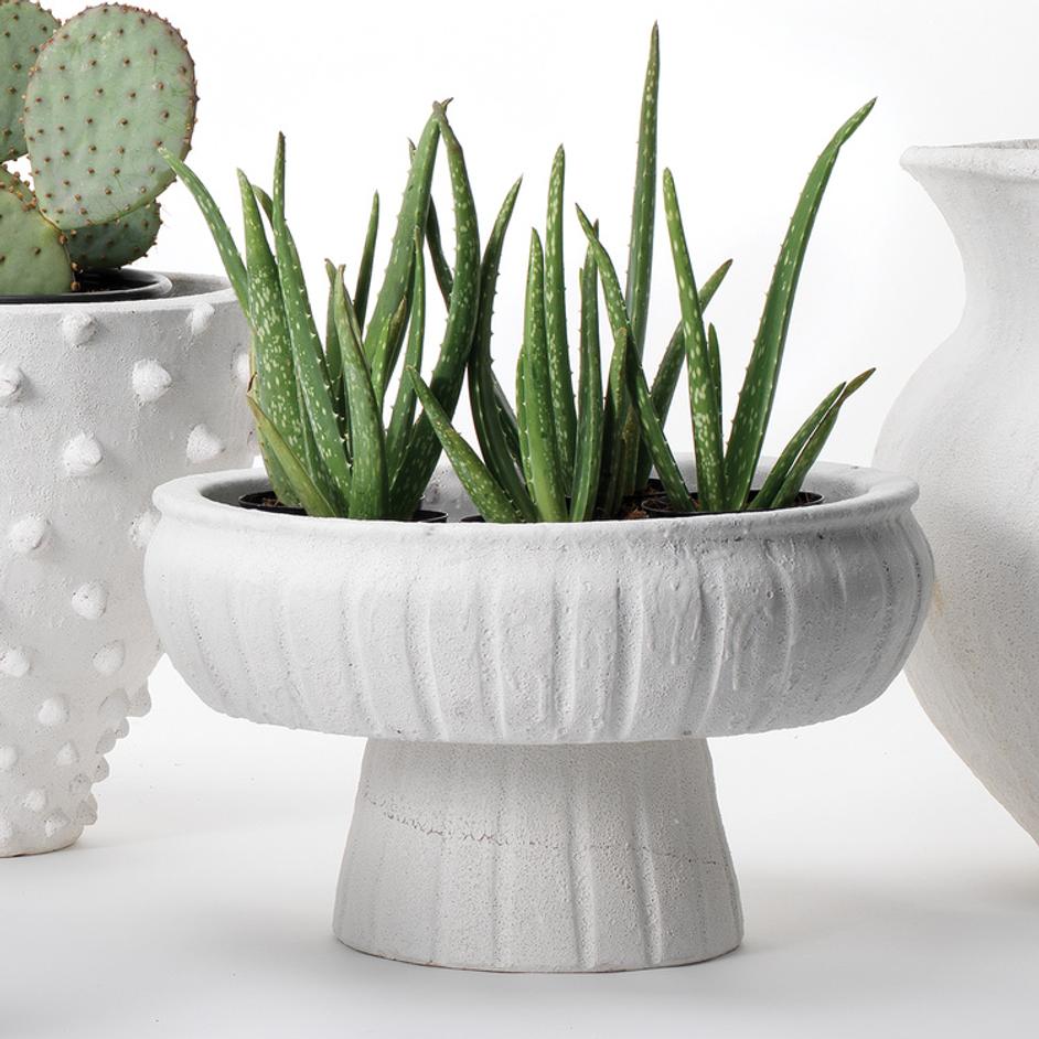 Aegean Ceramic Pedestal Decorative Bowl, Large by Jamie Young