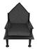 Resurrection Mahogany Chair with Grey Fabric Cushions in Hand-Rubbed Black Finish by Noir Furniture