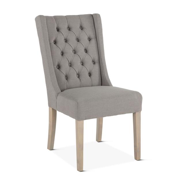 Lara Oxford Gray Linen Dining Chair by Home Trends & Design