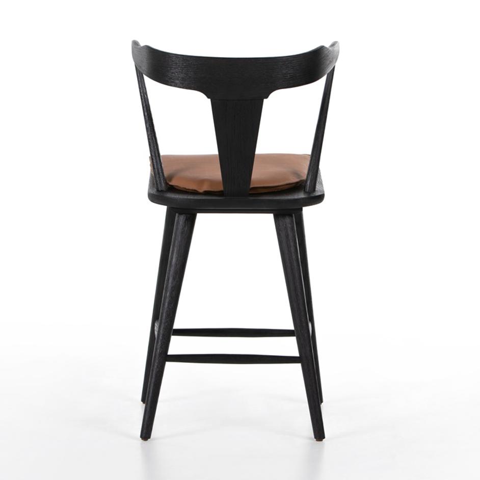 Ripley Stool W Cushion In Black Oak In Counter by FOUR HANDS
